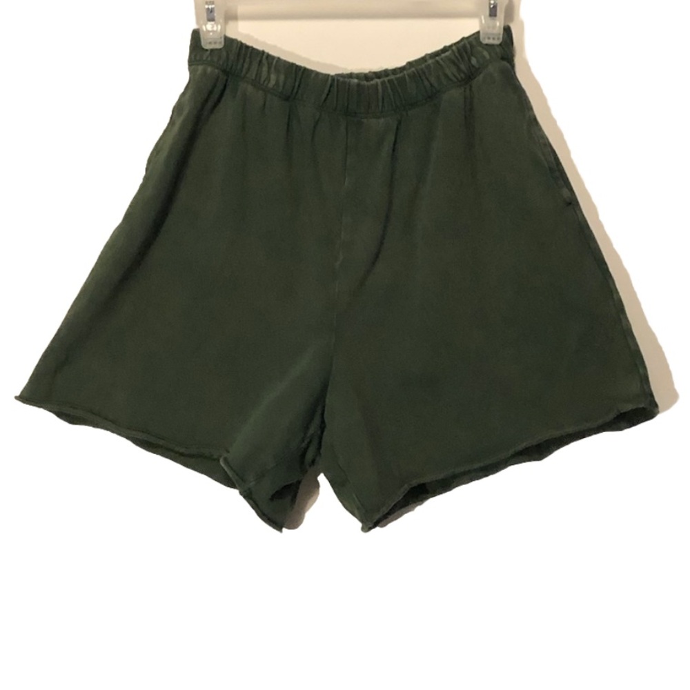 Aerie Comfort Athletic Style Elastic Waist 4.5" Inseam Shorts M Hunter Green